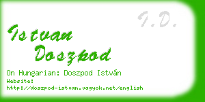 istvan doszpod business card