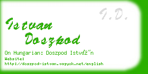 istvan doszpod business card